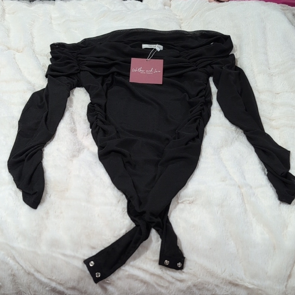 Timing Charcoal Ruched Bodysuit